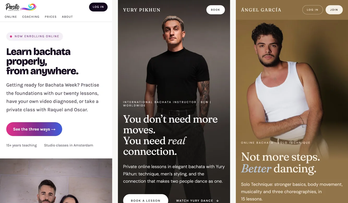 Three artist brands on one component library: Pasito, Yury Pikhun and Ángel García